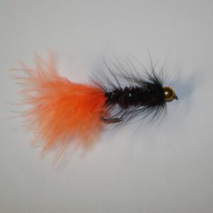 Streamer  BSF artigianale Wolly Bugger Black-orange amo #8